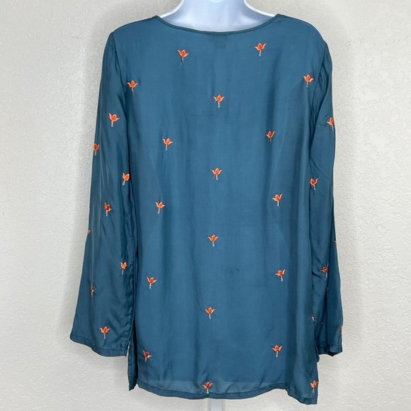 Sundance‎ Cordelia Tunic Floral Embroidery. Cupro. Medium - Picture 6 of 15